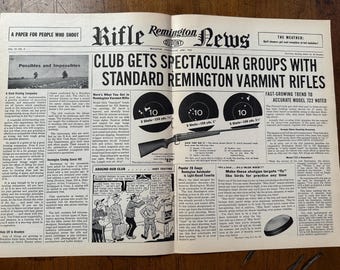 Vintage 1954 Remington Rifle News 2-Page Print Ad