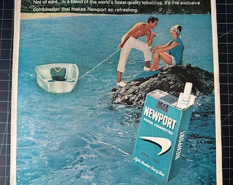 Vintage 1960s Newport Cigarettes Print advertisement