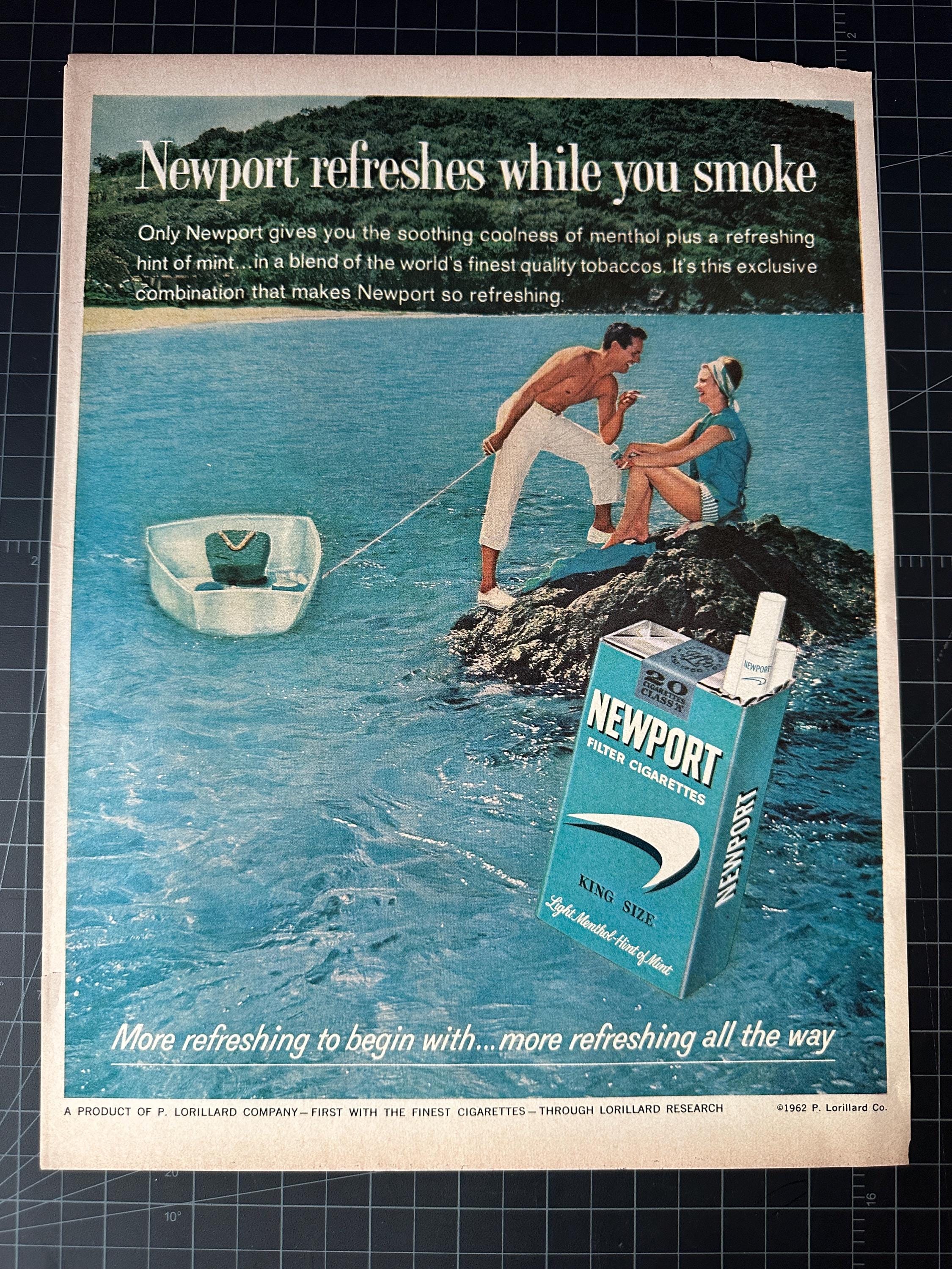 vintage 1960s newport cigarettes print advertisement - etsy