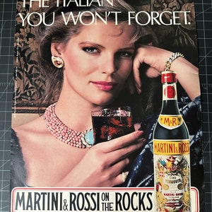 Vintage 1980s Martini & Rossi Vermouth Print advertisement