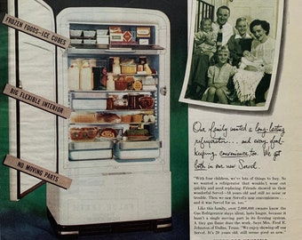 Vintage 1940s servel refrigerator ad