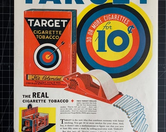 Vintage 1932 Target Tobacco Original Print Ad