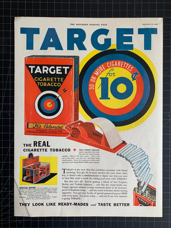 Vintage 1932 Target Tobacco Original Print Ad