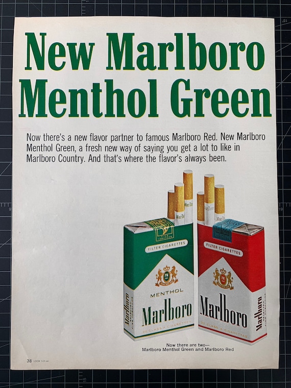 Pubblicità stampata di sigarette marlboro vintage 1966 -  Italia