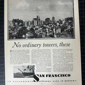 Anúncio impresso industrial vintage de São Francisco da década de 1930