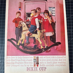 Vintage 1962 Dixie Cups Print Ad