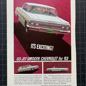 Vintage 1963 chevrolet impala sport sedan print advertisement