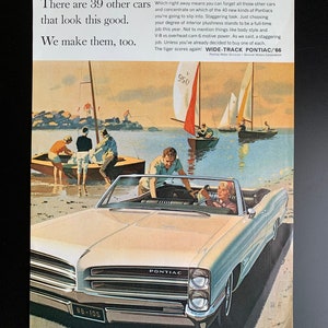 Vintage 1966 pontiac wide-track print advertisement
