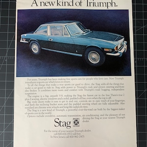Vintage 1972 Triumph Stag Print advertisement