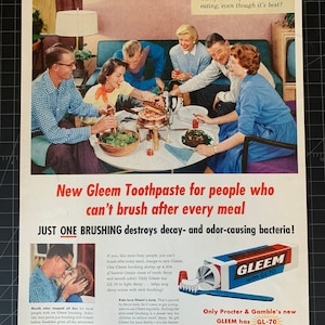 Vintage 1956 Werbung für Zahnpasta