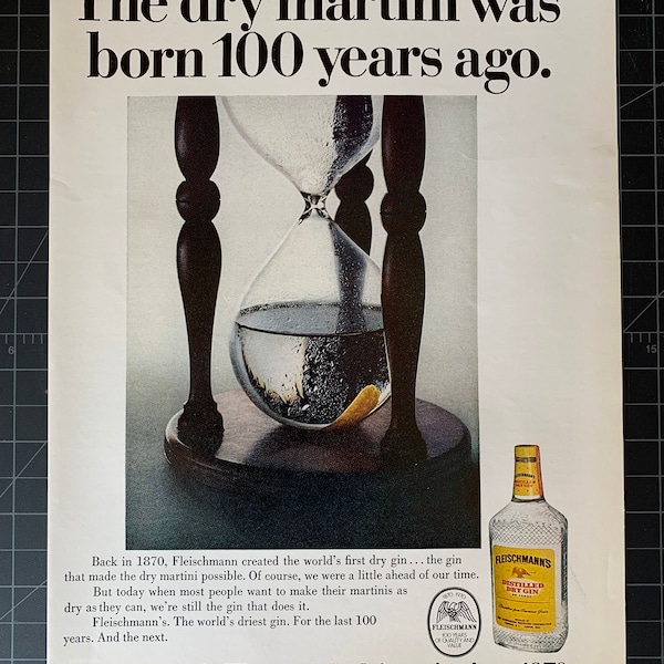 Vintage 1970 fleischmann’s gin print ad