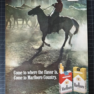 Vintage 1960s Marlboro Cigarettes Print advertisement