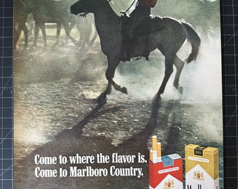 Vintage 1960s Marlboro Cigarettes Original Advertisement