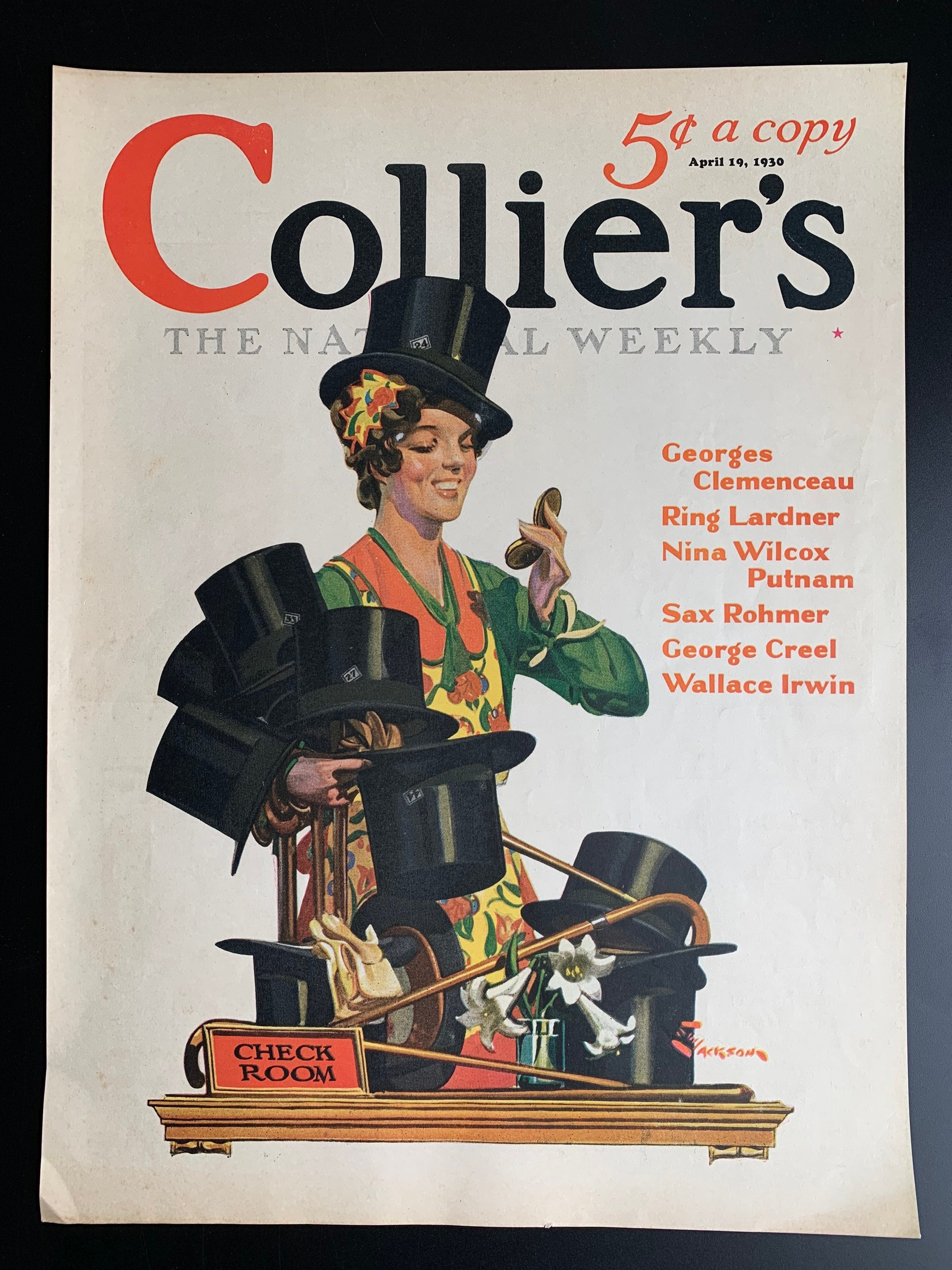 Vintage 1930 Collier's Magazine Cover - Harrison Fisher Art