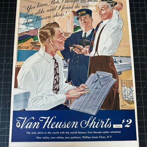 Vintage 1942 van heusen shirts print advertisement