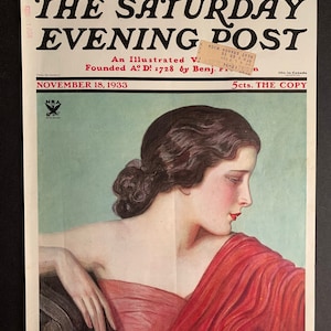 Vintage 1933 saturday evening post cover, wladslaw teador benda