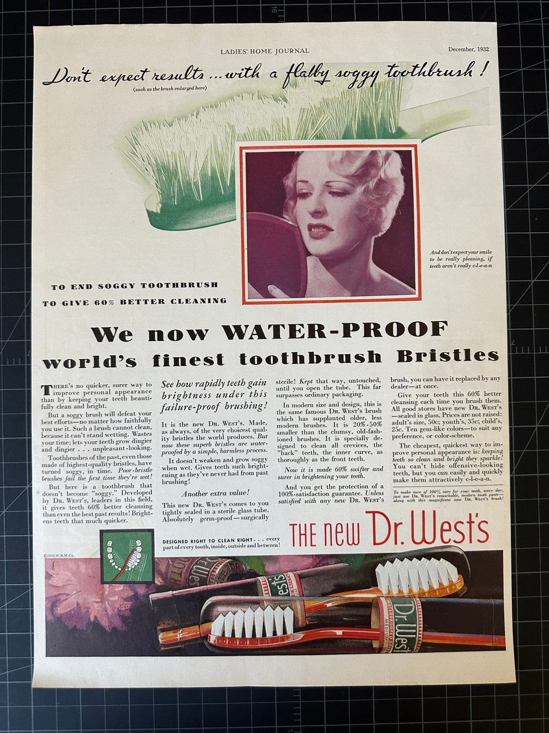 Vintage 1932 Dr. West’s Toothpaste Original Advertisement - Etsy
