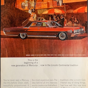 Vintage 1960s Mercury Auto Print advertisement