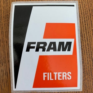 Vintage 1960s Fram Sticker, Hot Rod, Drag Racing