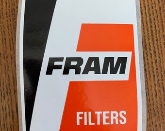 Vintage 1960s Fram Sticker, Hot Rod, Drag Racing