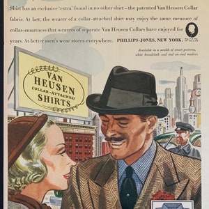 Vintage 1937 van heusen men’s shirts advertisement