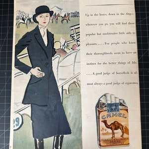 Vintage 1928 camel cigarettes print advertisement