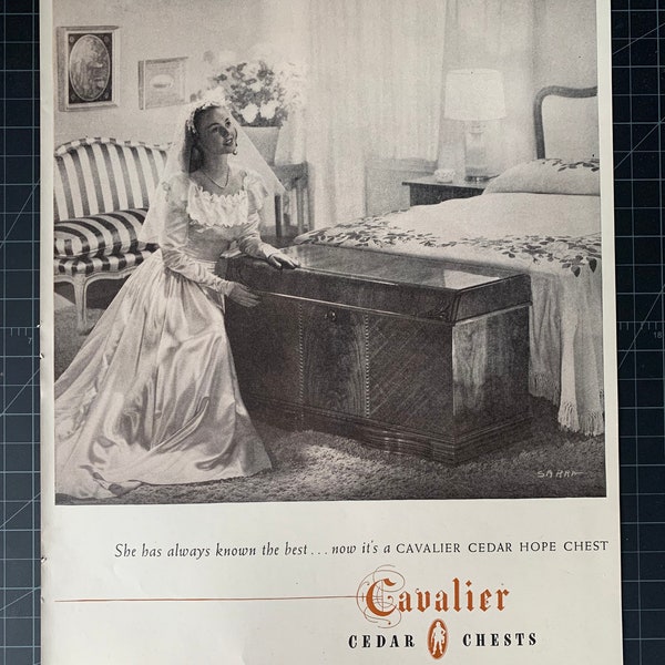 Vintage 1947 cavalier cedar chests print ad