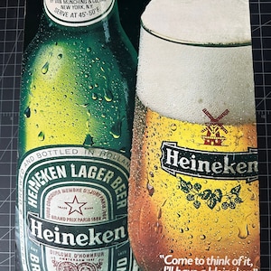 Vintage 1980s heineken beer print advertisement