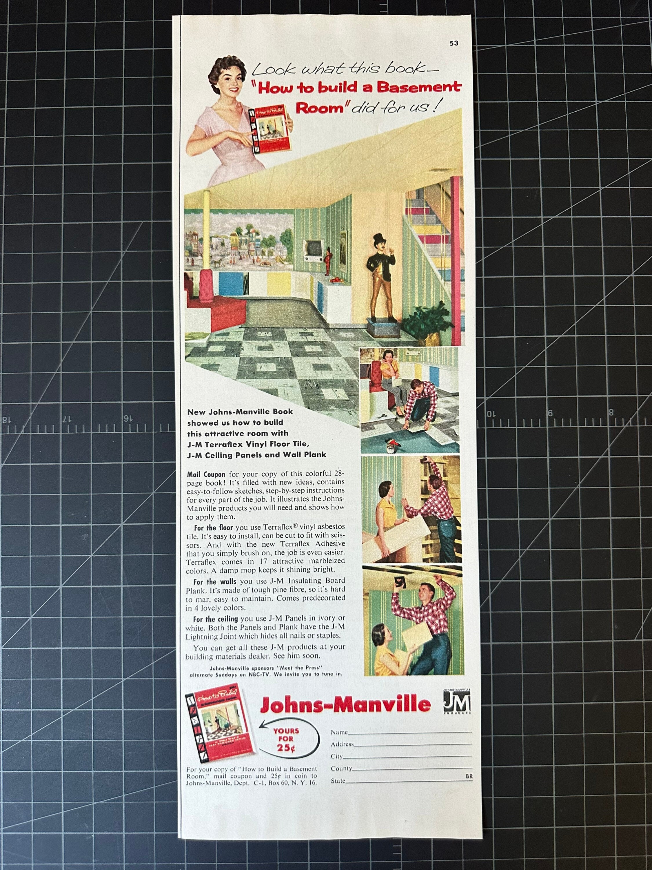 1950年代のヴィンテージジョンズ・マンビルオリジナル広告 - Etsy 日本