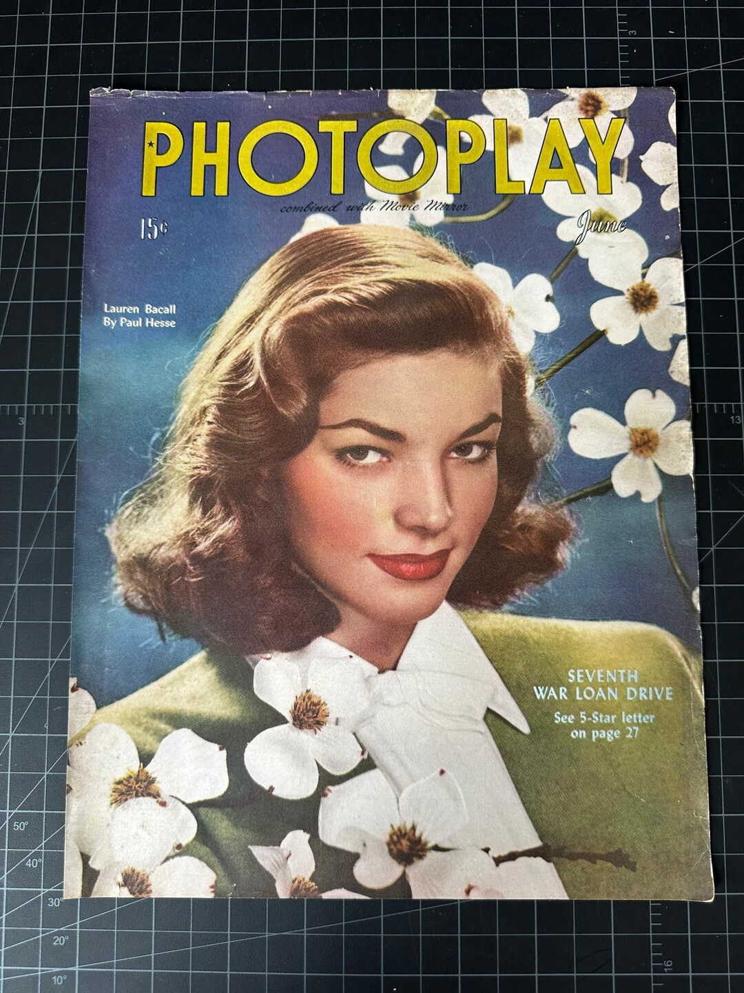 Rare Vintage 1940s Photoplay Magazine Cover - Lauren Bacall - Cover ...
