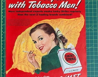 1949年製ヴィンテージ ラッキーストライク タバコ 印刷広告 - Etsy 日本