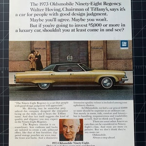 Vintage 1973 oldsmobile ninety-eight regency print advertisement