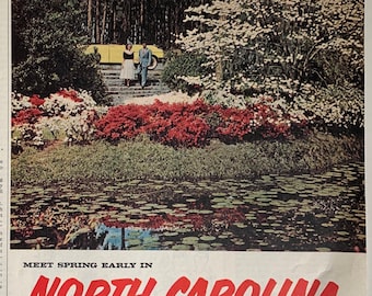 Vintage 1950s north carolina travel ad