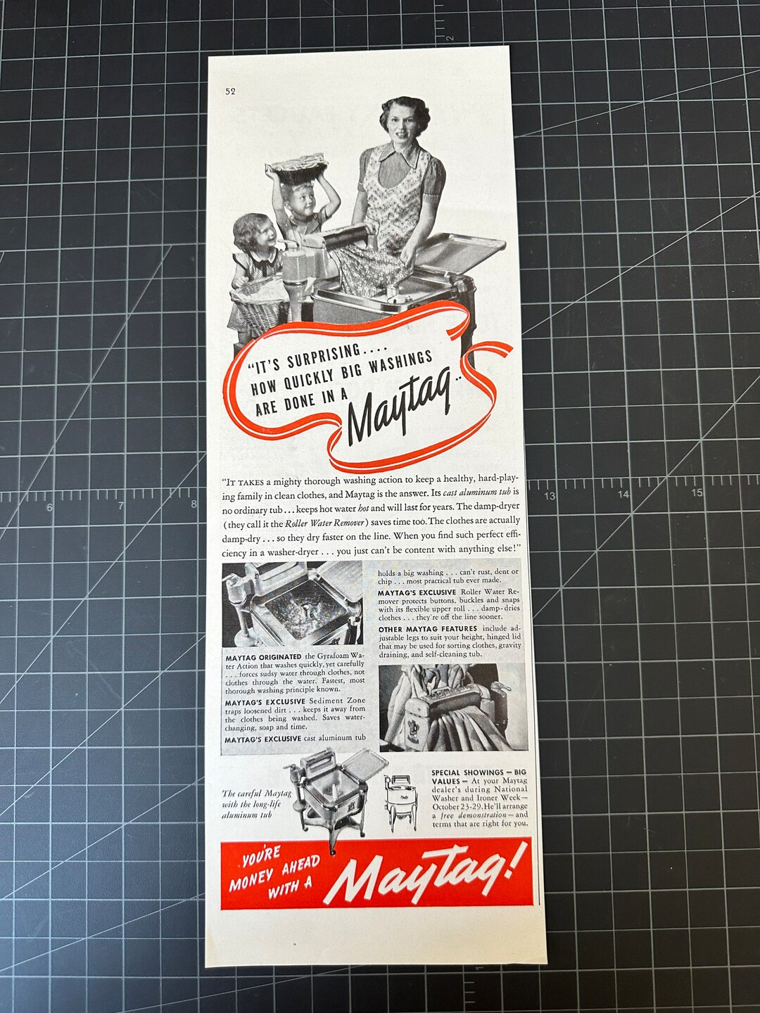Vintage 1940s Maytag Washer Print Ad - Etsy