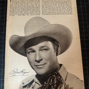 Vintage 1940s Roy Rogers Magazine Portrait