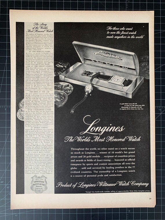 Vintage 1940s Longines Watch Company 