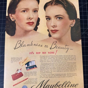 Vintage 1948 Maybelline Cosmetics Print Ad - Etsy