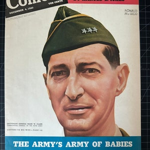 Vintage 1943 colliers magazine cover - ronald mclead art - wwiivintage