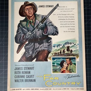 Anuncio impreso de la película &quot;The Far Country&quot; de 1947, de James Stewart