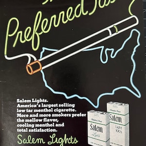 Vintage 1979 salem cigarettes print advertisement