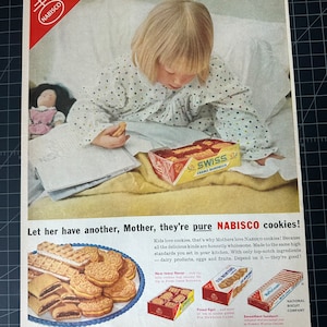 Vintage 1950s Nabisco Cookies Print advertisement