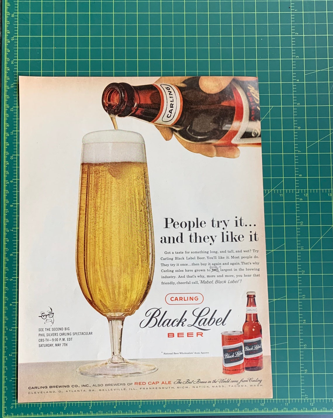 vintage 1960 carling black label beer print ad etsy