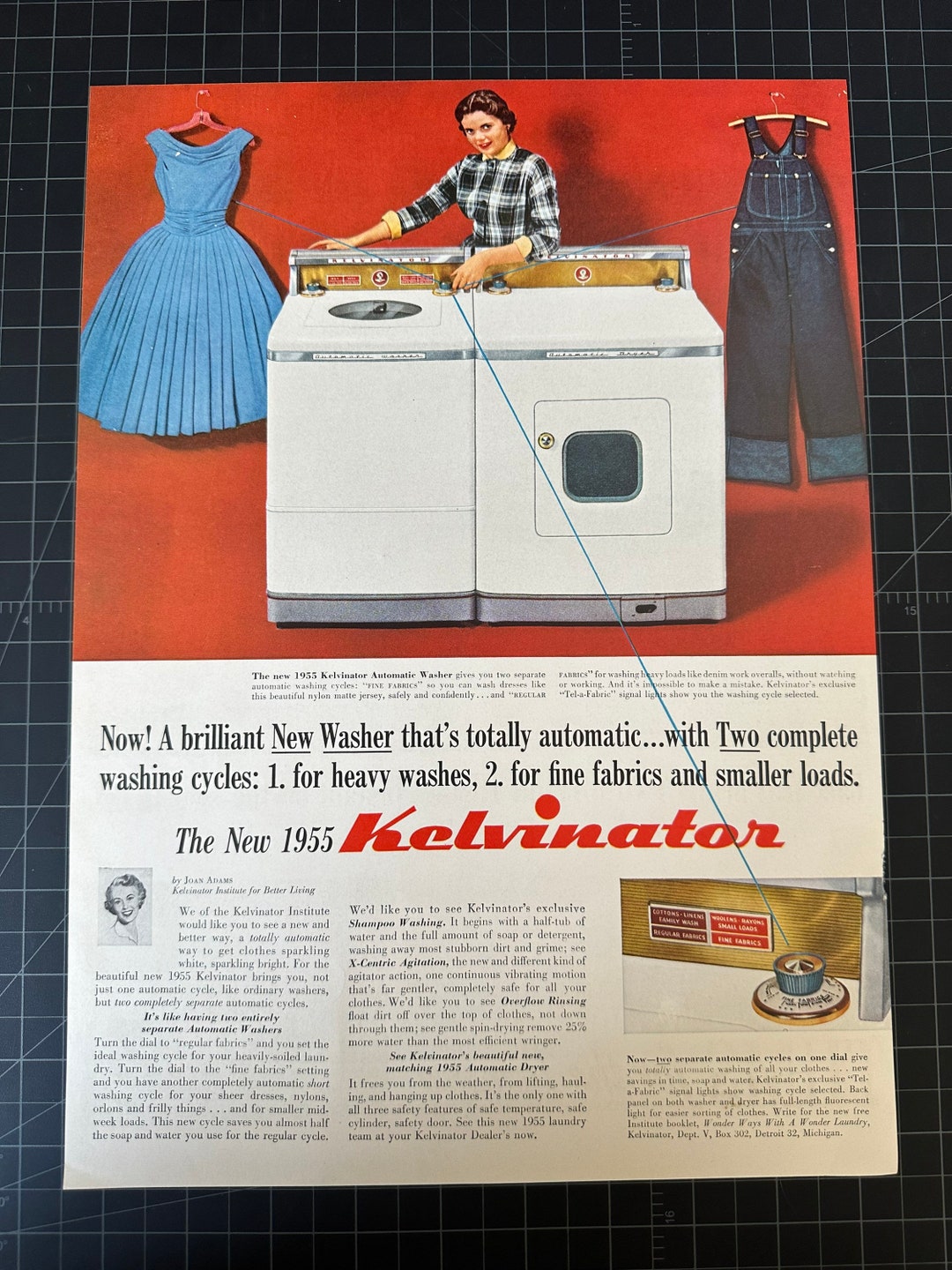 Vintage 1955 Kelvinator Washer Print Ad Etsy