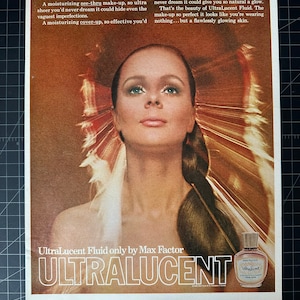 Rare vintage 1969 max factor cosmetics print advertisement