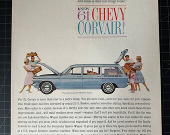 Vintage 1961 Chevrolet Corvair Print Ad