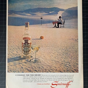 Vintage 1962 smirnoff vodka print advertisement