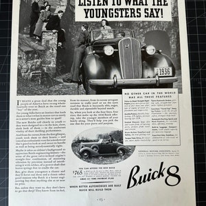 Vintage 1930s Buick 8 Print advertisement