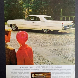Vintage 1964 cadillac print advertisement