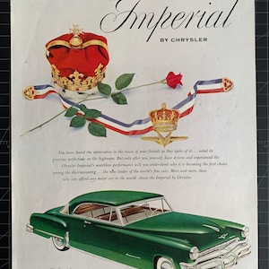 Vintage 1953 chrysler imperial print advertisement