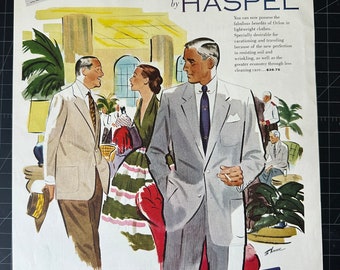 Vintage 1950s Haspel Men’s Suits Print Ad